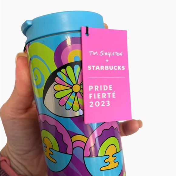 NWT STARBUCKS+ TIM SINGLETON Coffee Tea Tumbler Pride 2023 16 oz - Picture 5 of 7